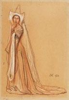 Dudu a műteremben, (Dudu), 1908 akvarell, papír 255 130 mm j. n. 476.