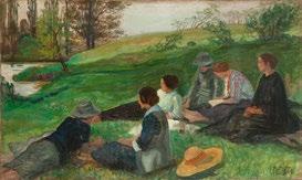 Dunai rakodómunkások (a Mester utcai freskó vázlata), 1915 szén, papír, 320 400 mm j. k. l.: mon.