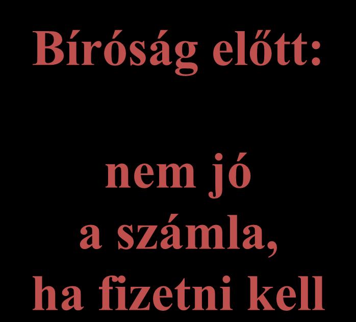 Teljesítés tagadása Nem fizető vevő mondja: Könyvelésben: Bíróság