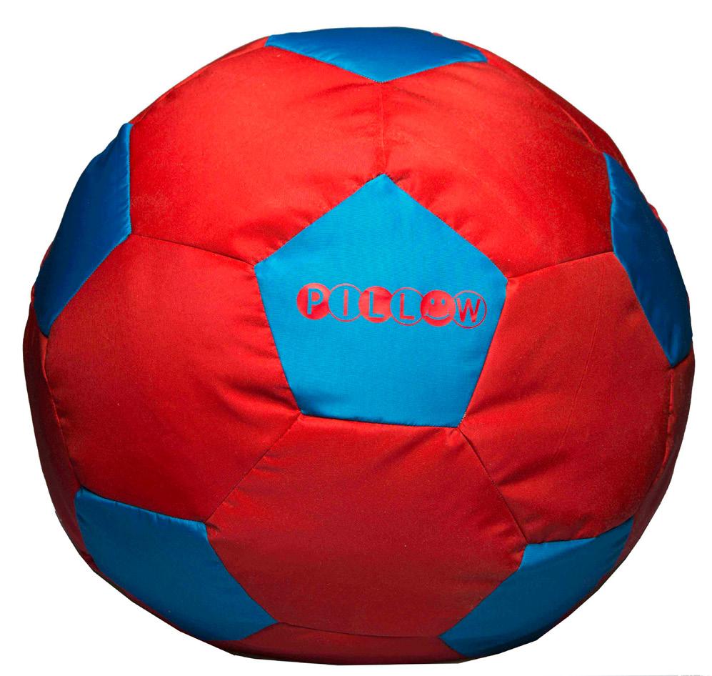 Football shaped bean bag with UV and a waterproof, strong cover. Diameter 60. Filling : 60% polyester beades and 40% polyurethane foam.