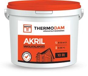 Thermodam Akril vakolatalapozó Felhasználásra kész, akril diszperzió bázisú, színezett vakolatalapozó. Alkalmazási terület: Thermodam akril vékonyvakolat alapozója kül- és beltérben.