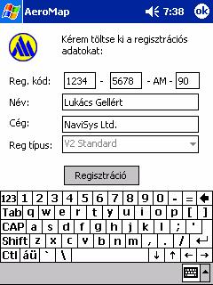 2.3 Regisztráció Az alkalmazást az első alkalommal futtatva kell elvégezni az úgynevezett regisztrációt. A regisztrációs párbeszédablak a program indulása után automatikusan megjelenik.