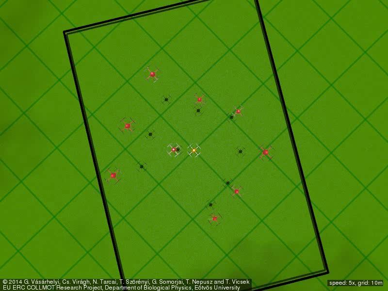 2-szintű hierarchia: célpont követés (valós adatok vizualizációja) Virágh, Cs.; Vásárhelyi, G.; Tarcai, N.; Szörényi, T.; Somorjai, G.; Nepusz, T. & Vicsek, T.