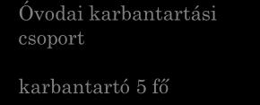 Élelmezésvezető 1 fő Szakács 2 fő Gk karb 1 fő Konyhai