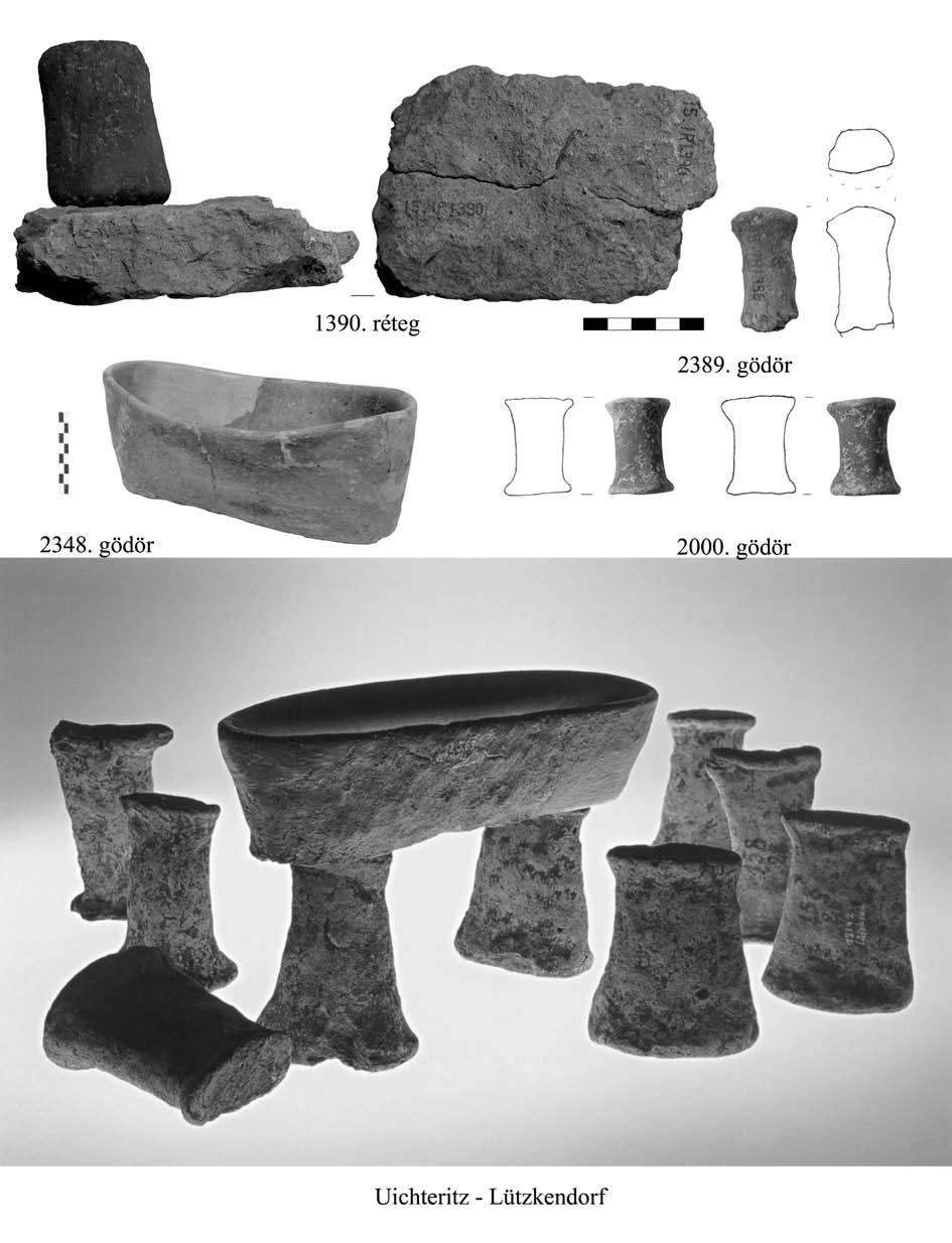 Spulni : egy ismeretlen funkciójú tárgytípus a Badeni kultúrában (Variációk egy témára) 163 2. ábra: A só-párologtató felszerelés: Uichteritz és Lützkendorf (2300 1600 cal.