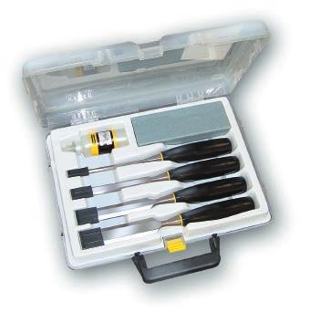 25 mm X 2 3253560161583 0-16-159 4 db-os klt: 6, 12, 18, 25 mm X 2 3253560161590 6 5000 FAVÉsŐ készlet vésők, olajjal és csiszolókővel lakkozott penge műanyag nyél