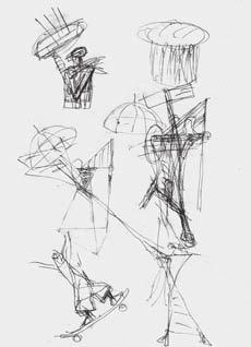 azonban az amerikai Royal Oakban, a McCarthy-parkban felállított rugalmas, nyesett ágakból kötözött, holdvilágképű Lény vidám és hetyke figuráját (1995) a berecki Gábor Áron-emlékmű talapzaton