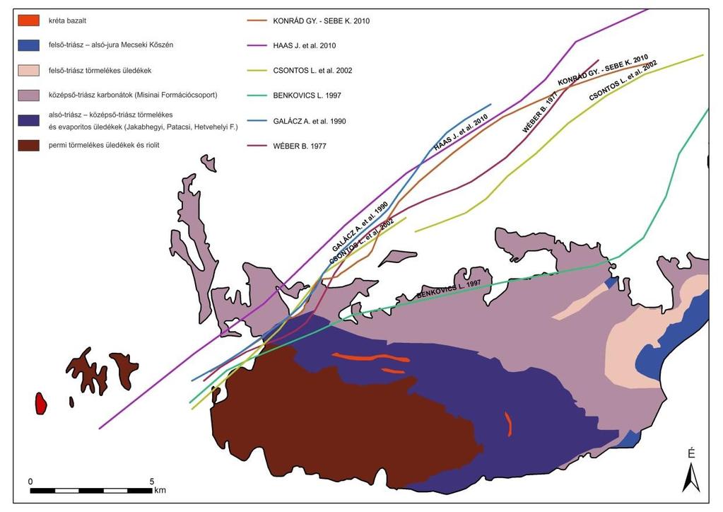 magyarszéki-törésről kevés az információnk, emiatt lehet, hogy a kutatók különböző térbeli lefutással jelenítették meg ezt a szerkezeti elemet (3. ábra). 3.