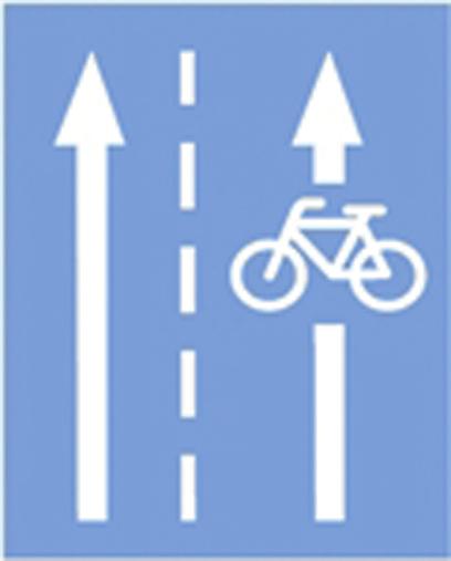 11 Hogyan kell kerékpárral közlekedned, ha ezt a jelet látod az úttestre festve? Húzd alá a helyes választ!