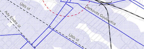 A vizsgált terület környezetének városi közösségi közlekedési hálózatát, és a megállóhelyek megfelelő (300 500m sugarú) vonzáskörzetét a Jelenlegi közösségi közlekedési hálózat című tervlap mutatja