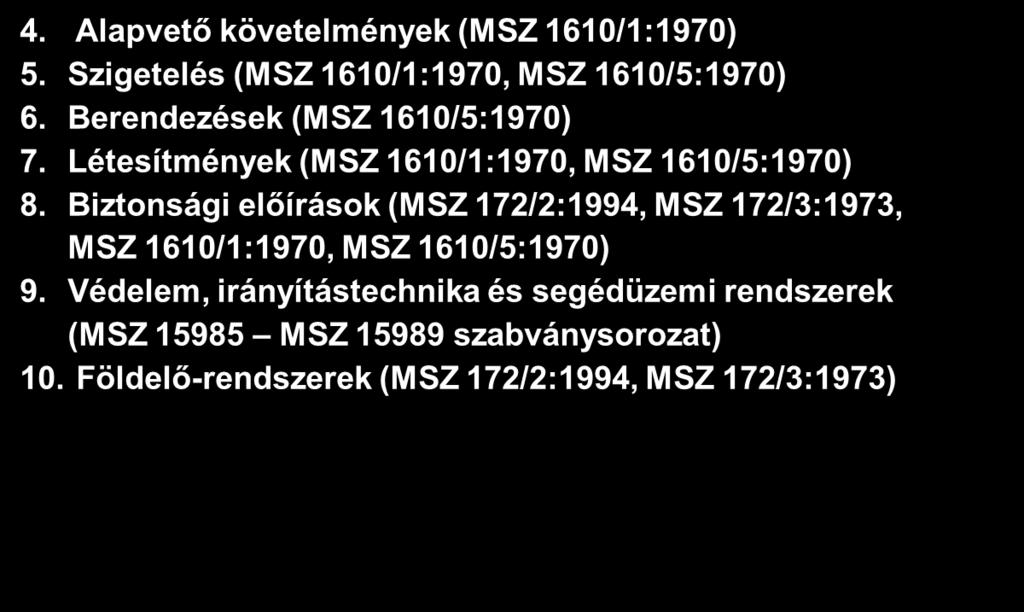 Régi szabványokat