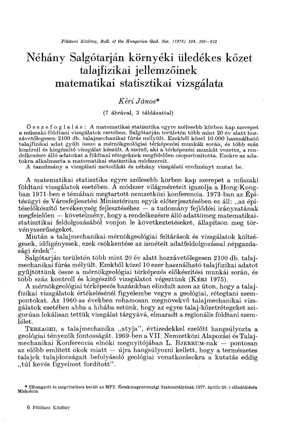 Földtani Közlöny, Bull, of the Hungarian Geol. Soc. (1978) 108.