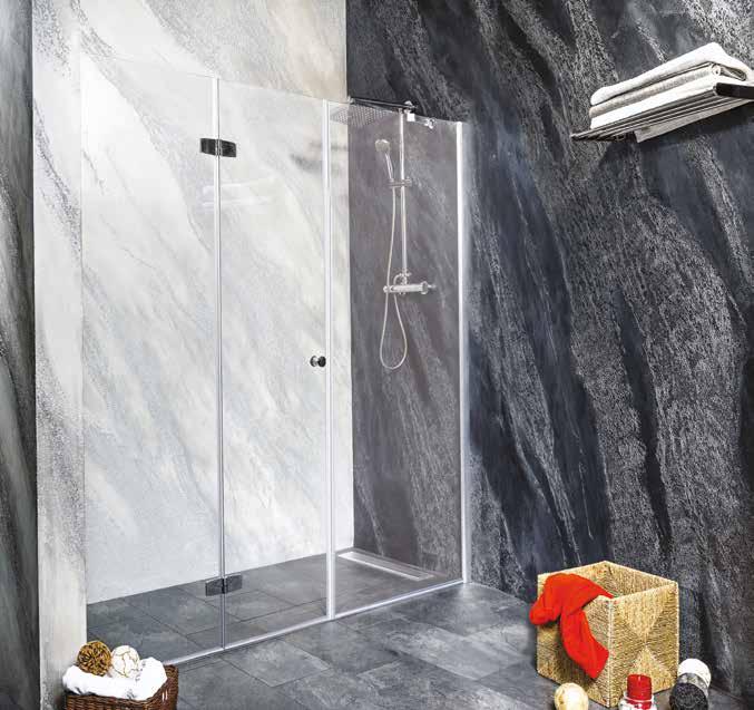 duet & young Duet & Young kombináció épített zuhanyfülkéhez zuhanyfal és a csuklóajtó kombinációja lehetővé teszi a fülkén kívüli tér teljes kihasználását, megőrizve a zuhanyfülke tágasságát.