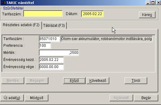 Lehetőség van arra, hogy bizonyos esetekben az Érték adatot automatikusan számolja a program. A funkció működésének feltételei: 1. KALK_GENERALAS = I ügyfélparaméter beállítása 2.