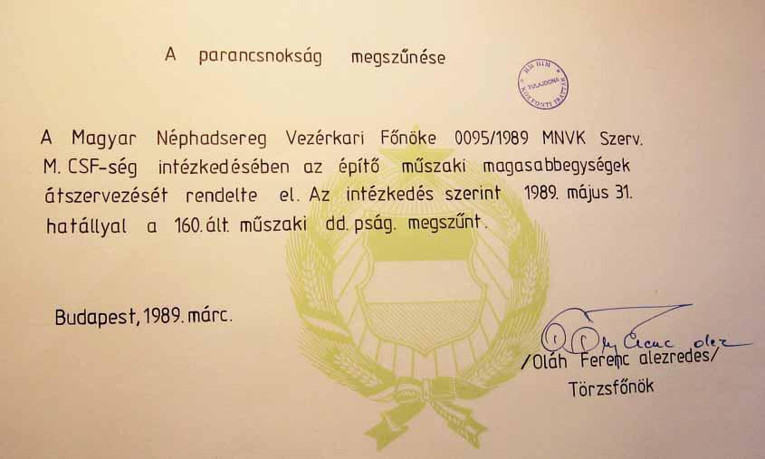 A dandárban 208 tiszt, 88 tiszthelyettes és 4082 sorkatona szolgált. A dandár (katona) összlétszáma 4378 fő volt. A szeptember 1-jei hatállyal bekövetkezett változások: - az MN 161. ált. mű.