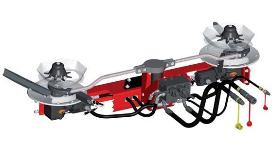 H-MODELLEK: FÜGGETLEN REPÍTŐTÁRCSA FORDULATSZÁM A traktor hidraulika rendszerével meghajtott repítőtárcsák függetlenek a motor, valamint a TLT
