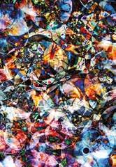 Olajban úszó 1-4. / Fluid shells 1-4 2012. digitális nyomat / digital print, 13x18 cm KOVÁCS Endre, művésznév: kem 1947.