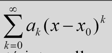 A korábbi megjegyzéseket felhasználva a hatványsor konvergenciatartománya egy x 0 középpontú intervallum.