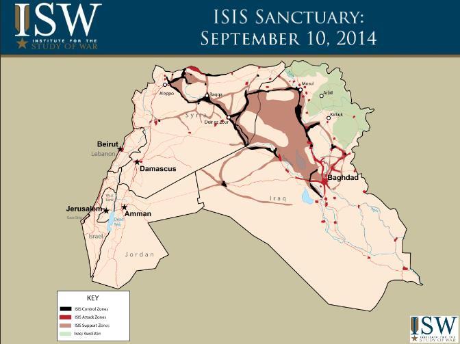 Rakka (jan.) Ramadi (márc.) Moszul (jún.) Moszuli gát (jún.) Bajdzsi (jún.) Tikrit (jún.) Sindzsár-hegy (júl.-aug.