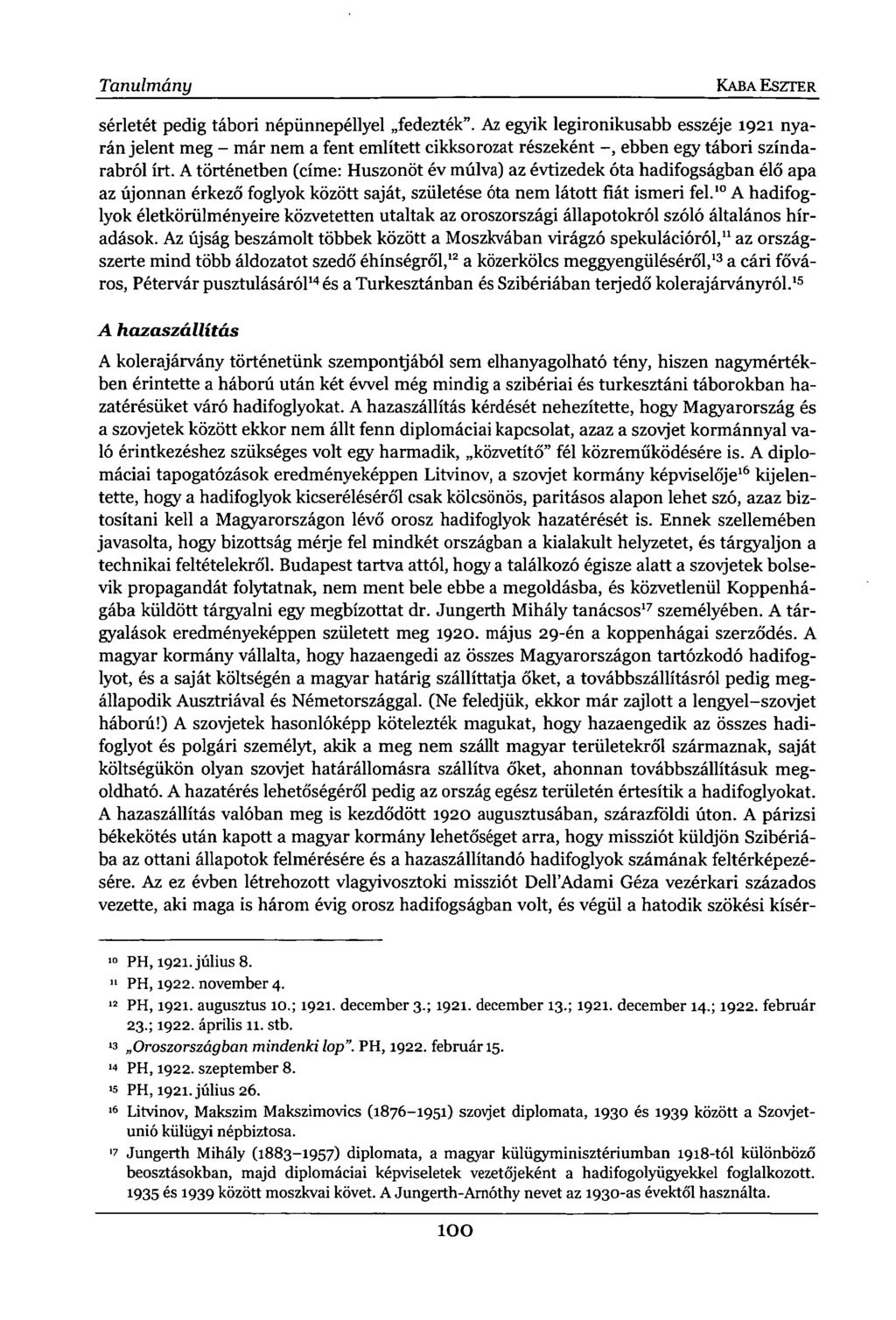 Tanulmány KABA ESZTER sérletét pedig tábori népünnepéllyel fedezték".