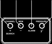 ALARM gomb 6 PRESSURE/ gomb 7 Elemtartó 3 db ceruzaelem számára 8
