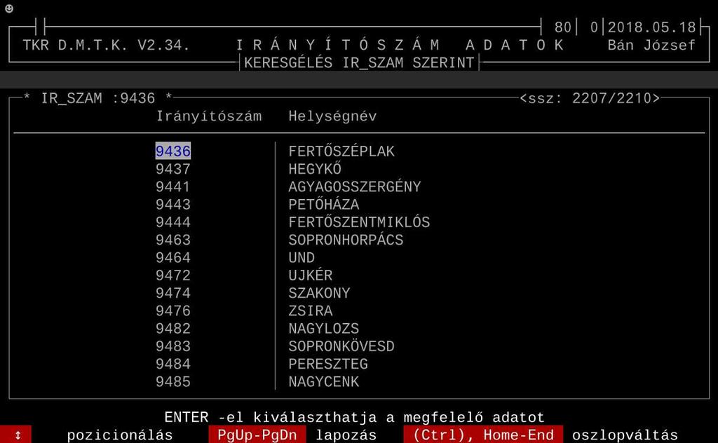 - 16-3. 2. 6. Irányítószámok : Egy néhány helyen ( pl.