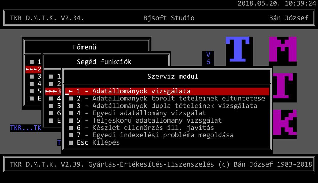 - 52-7.3. Szerviz modul : A SZERVIZ PROGRAMOK FUTTATÁSA ESETÉN, CSAK A FUNKCIÓ VÉGREHAJTÁSÁT VÉGZŐ GÉP / MUNKAÁLLOMÁS LEHET BEJELENTKEZVE!
