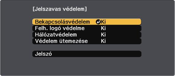 A kivetítő biztonsági funkciói 146 b c d Válssz ki Jelszó elemet, és nyomj meg z [Enter] gombot. Megjelenik "Módosítj jelszót?" kérdés. Válssz ki z Igen lehetőséget, mjd nyomj meg z [Enter] gombot.