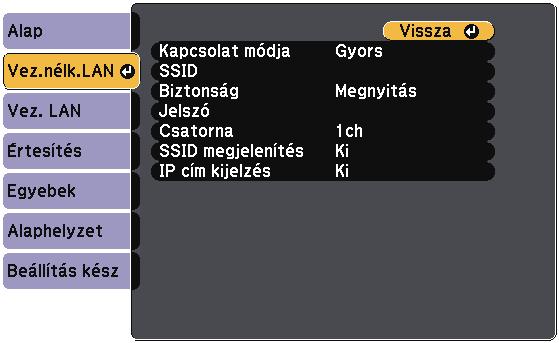 WPA2-PSK, WPA/WPA2-PSK: Válssz Beállítás kész lehetőséget, mjd beállítások elmentéséhez és menüből történő kilépéshez kövesse képernyőn megjelenő utsításokt.