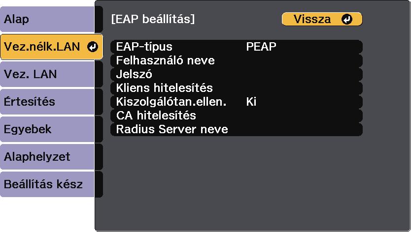 Kivetítés vezeték nélküli hálózton keresztül 160 o p Adjon meg egy jelszót és nyomj meg z [Enter] gombot. A tnúsítvány importálás megtörténik, mjd művelet befejeződéséről megjelenik egy üzenet.