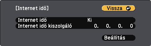 Dátum és idő beállítás 50 k A nyári időszámítás ktiválásához válssz ki Nyári időszámítás beállítást, és nyomj meg z [Enter] gombot.