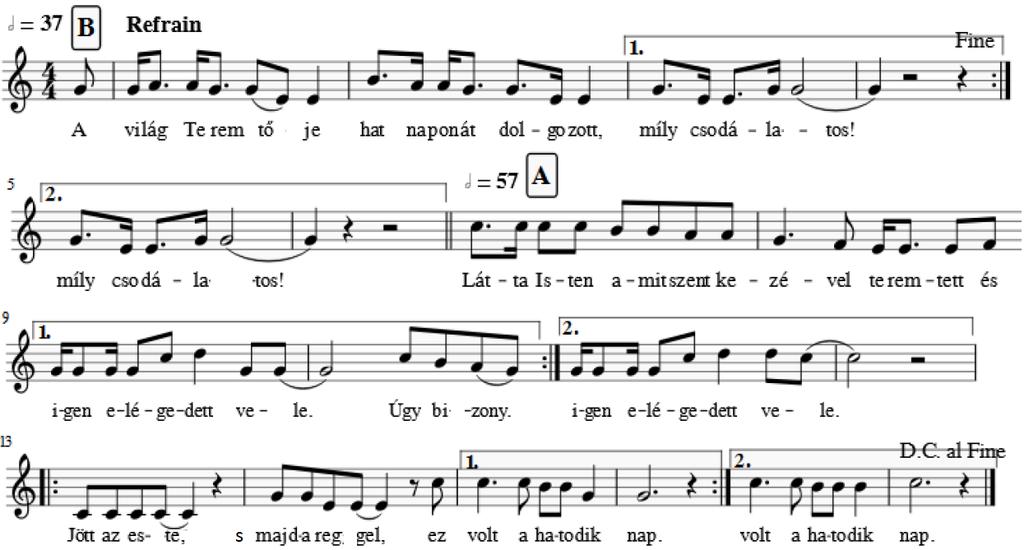 Köszöntés 1. Ének: Világ teremtője (Genesis 1:31) Refrén: tradicionális suriname-i dallam. A szöveget Herman Snijders írta a Suriname-i világimanapi bizottság felkérésére.