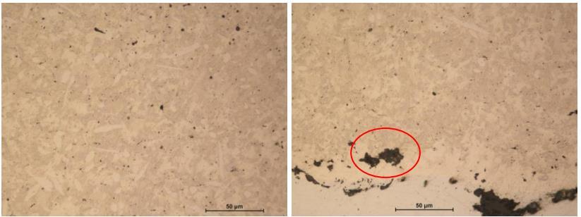 3. A TERMIKUSAN SZÓRT NICRBSI BEVONATOK MINŐSÉGÉNEK JAVÍTÁSA 3.9. ábra. HVOF technikával szórt NiCrBSi bevonat kemencében végzett újraolvasztás utáni képe.