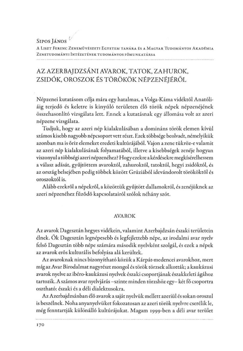 SÍPOS JÁNOS A LISZT KERENÍ; ZENEMŰVÉSZETI F.