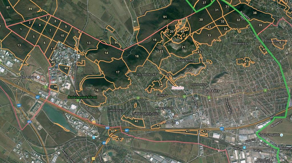TK2. ábra: Erdőtagok Budaörsön Forrás: NÉBIH Erdészeti információk, 2015 A Budaörsöt határoló erdők kedvező hatással vannak a város levegőjére.