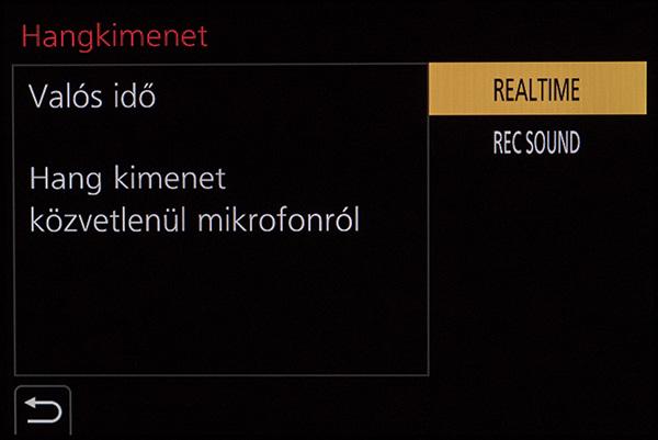 A mikrofon szélzajcsökkentése standard vagy high lehet, illetve ki is kapcsolhatjuk.