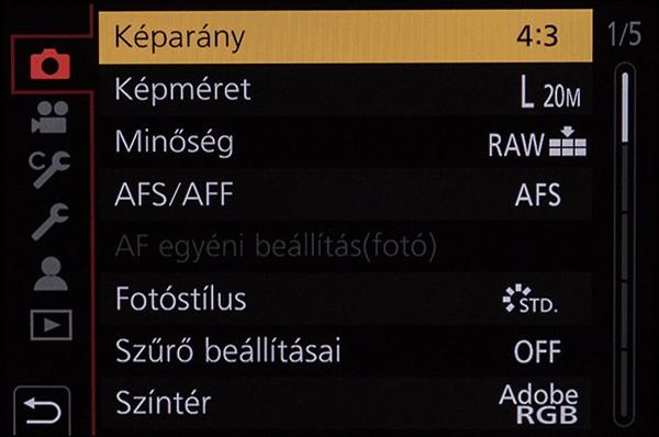 de nézzük sorra a teljes menüt: Az első két oldalhoz nem