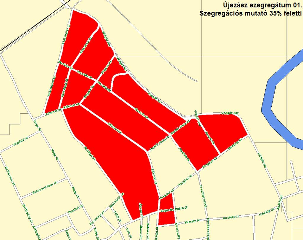 3.3.2.2. A szegregátum, illetve a szegregációval veszélyeztetett területek helyzetelemzése 1.