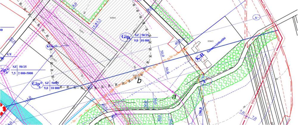 szabályozza az akkori telekhatárra illeszkedően. A szennyvíztisztítóhoz vezető út a szennyvíztisztító telkének része, amely út alrészletként megjelölt.