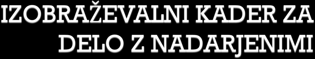 Vodja programa Koordinator pri delu z nadarjenimi