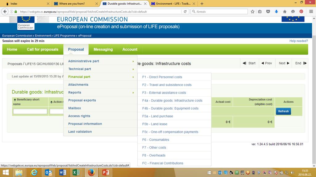 eproposal / Financial Part A