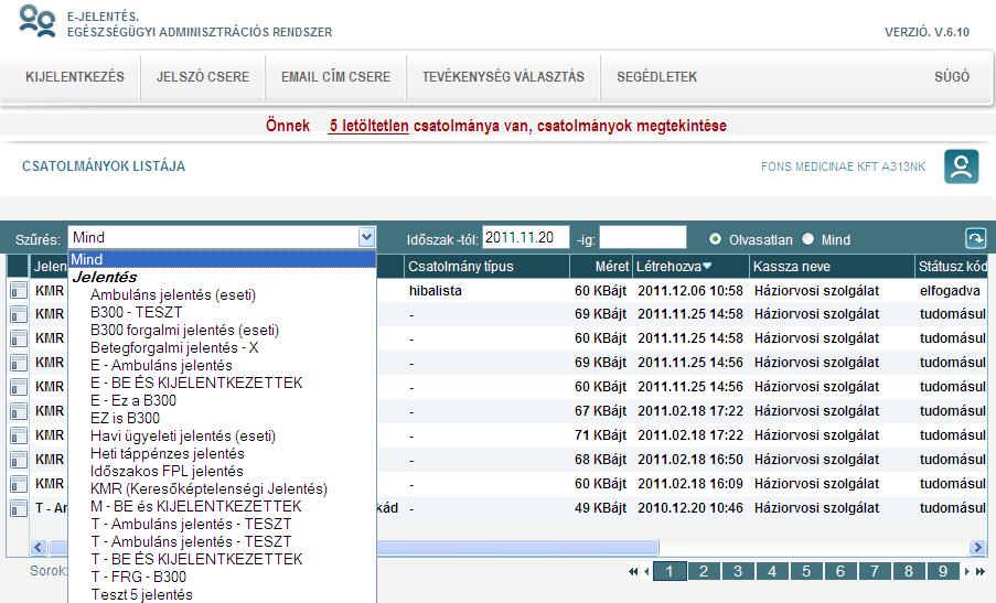 A sorra rákattintva a csatolmány tetszıleges helyre letölthetı.