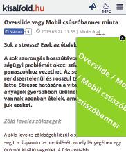 KívüL KéTSZerI érintésre, a»bezár«gombra vagy MeGadOTT 5 MÁSOdperC után eltűnik. a JOBB OLdaLra ragadva a pozíciója fix.