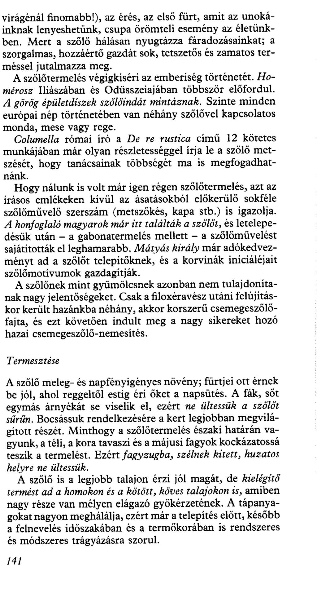 virágénál finomabb!), az érés, az első fürt, amit az unokáinknak lenyeshetünk, csupa örömteli esemény az életünkben.