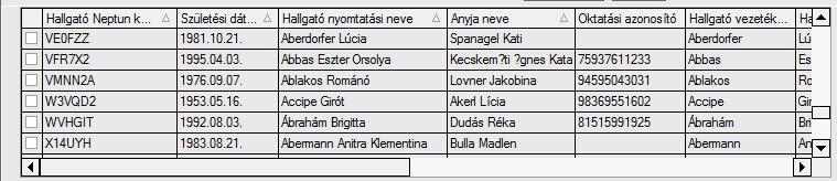 Az oszlopfejlécre újra kattintva a háromszög ikon lefelé mutat, ekkor csökkenő sorrendben jeleníti meg az oszlop adatait. Oszloptartalom sorrendezése Oszlopban megjelenő adatok sorrendezése 7.1.1.2.