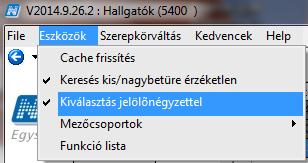 Kiválasztás jelölőnégyzettel A funkció részletes leírása a Kijelölések fejezetben található.