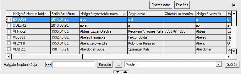11. Gyorsbillentyűk használata A Neptunban lehetőség van a gyorsbillentyűk használatára, ebben az esetben nem szükséges egérrel klikkelni a gombokra.