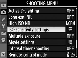ISO érzékenység automatikus szabályozása (Csak P, S, A és M mód) Ha a fényképezés menü ISO sensitivity settings (ISO érzékenység szabályozása) > Auto ISO sensitivity control (ISO érzékenység