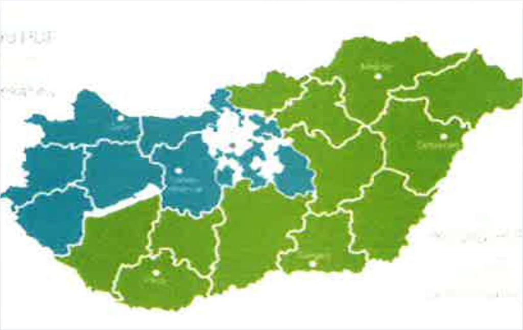 Nem kedvezményezett régiók (Nyugat-Dunántúl, Közép-Dunántúl, Közép Magyarország)