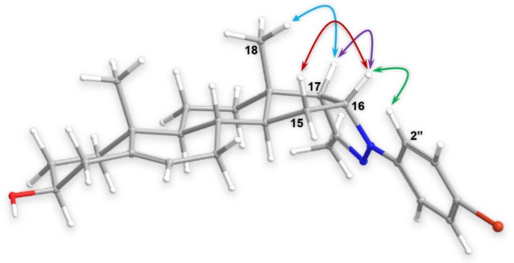 16α,17α kapcsolódású, azaz a 17-H az anguláris metilcsoporttal azonos β térállással rendelkezik.